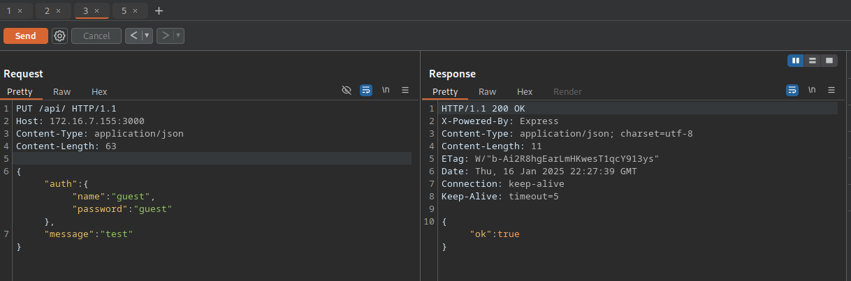 Request Testing API PUT